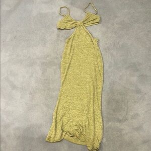 Elegant Yellow Cut-Out Dress